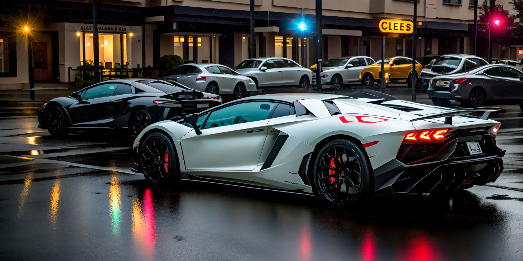 02018-1211779564-Lamborghini poison,masterpiece, highly detailed photorealistic 8k raw photo,Rainy night, night,bright tones,real light and shado.png